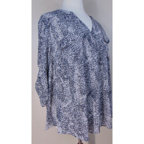 Torrid Harper Popover Tunic Top Womens Plus Size 4X Roll Tab Sleeve Pockets - Picture 3 of 9